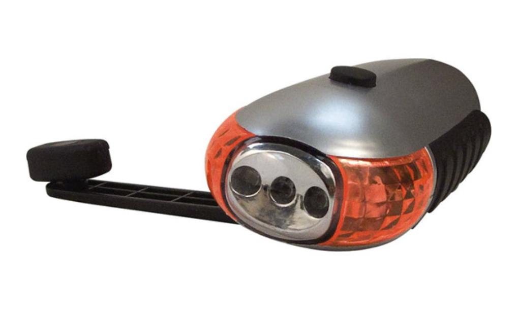 Linterna recargable ROTHCO 548 de plástico de 5 LEDs luz blanca y roja, con dinamo a manivela