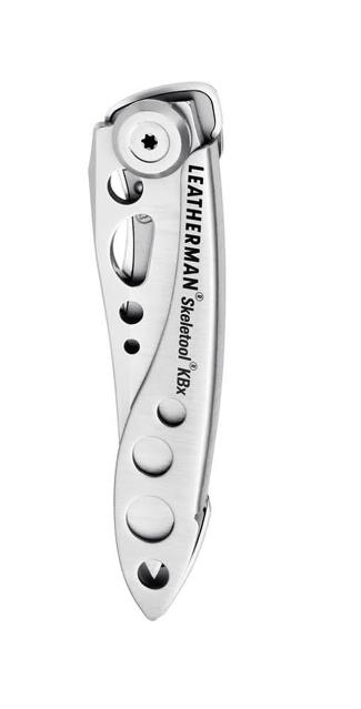 Navajita de bolsillo LEATHERMAN Skeletool KBX (832382) inoxidable con clip hoja lisa-aserrada, en caja.