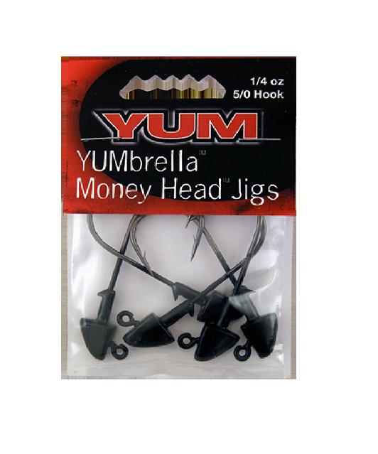 ANZUELO PARA JIG 5/0 YUM YUMBRELLA MONEY HEAD YBMHJ1451 COLOR BLACK 5 UNIDADES X PACK ANZUELO # 5/0 PARA SEÑUELOS BLANDOS