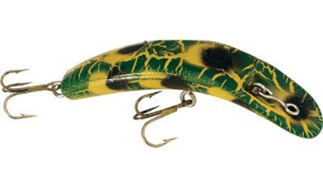Señuelo para Pesca WORDEN S Flatfish X-5, 3G, FR Verde-Negro 3 Anzuelos Triples Peso 0.23 Oz. 2.75 Pulg.