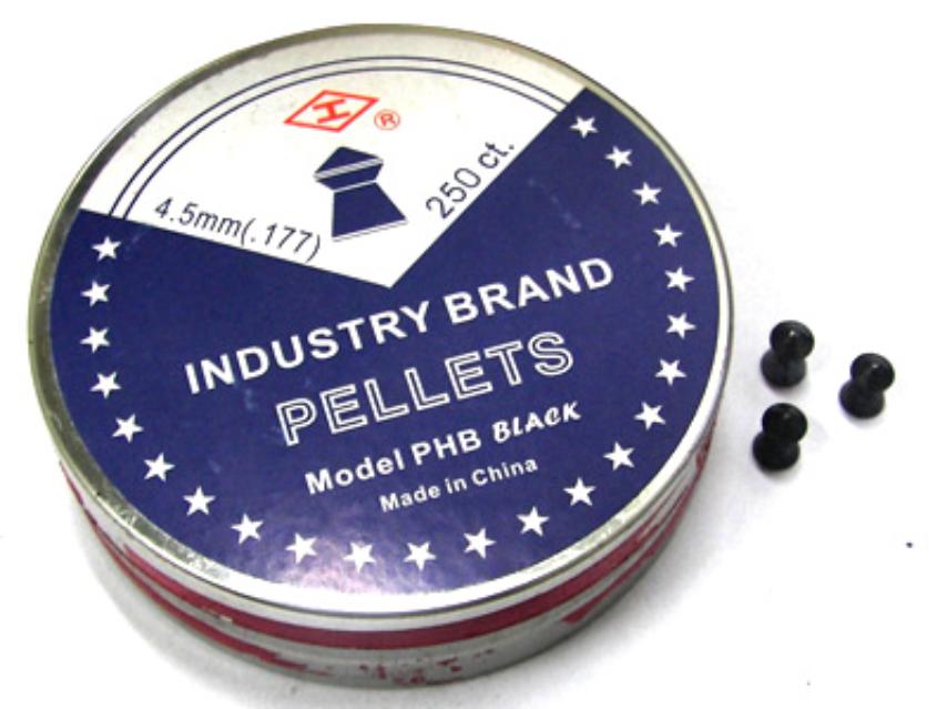 Lata de 250 balines INDUSTRY BRAND PHB 4.5 mm (.177) de plomo punta de caza, lisos (metal).