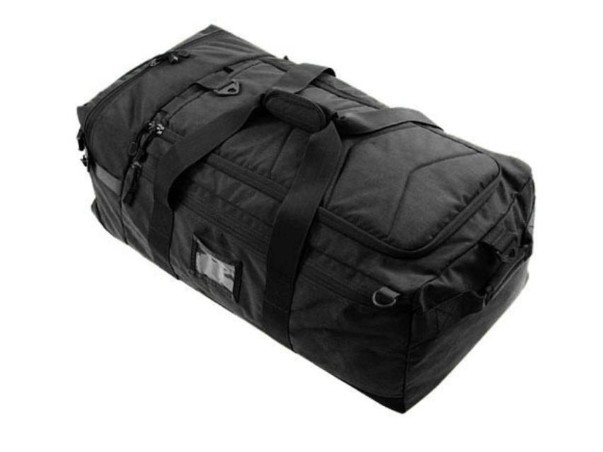 Bolsón tipo mochila Condor Colossus Duffle Bag (161-002) lona Negra 26"x10"x12" asas de mano y espalda.