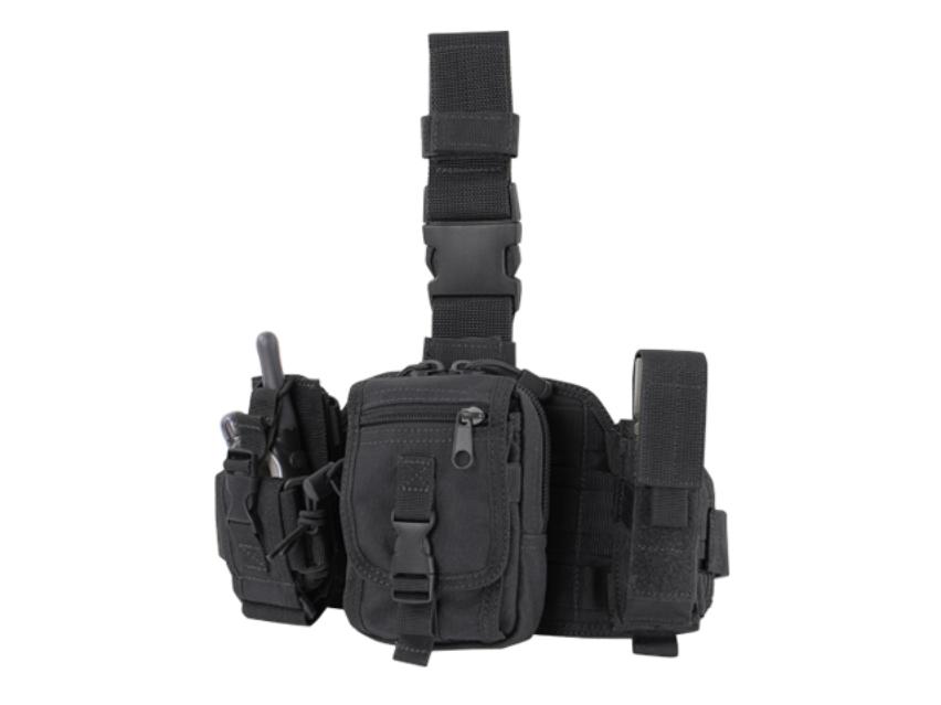 Porta accesorios de pierna Condor Utility Leg Rig (MA25-002) negro 3 fundas con sistema MOLLE
