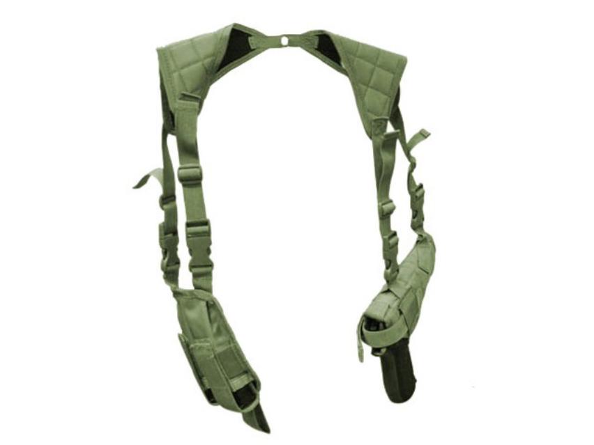 Sobaquera de Pistola Condor Universal USH (USH-001) Nylon Verde porte horizontal para 01 pistola y 02 cargadores