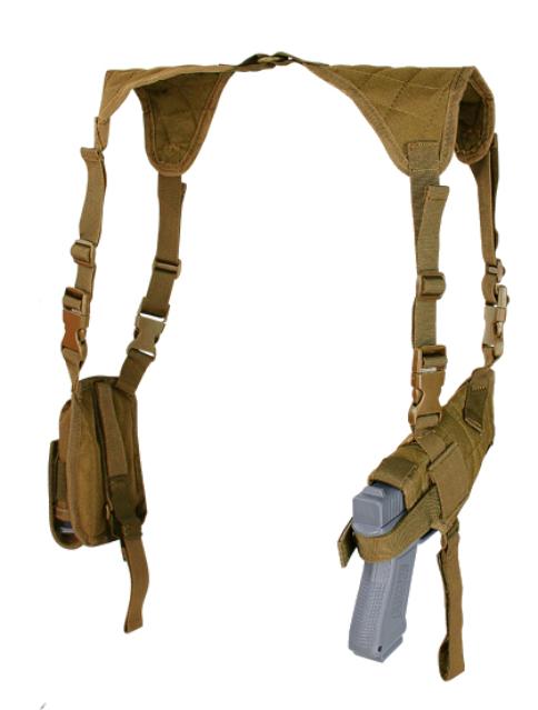 Sobaquera de pistola Condor Universal USH (USH-498) marrón coyote porte horizontal 1 pistola 2 cargadores