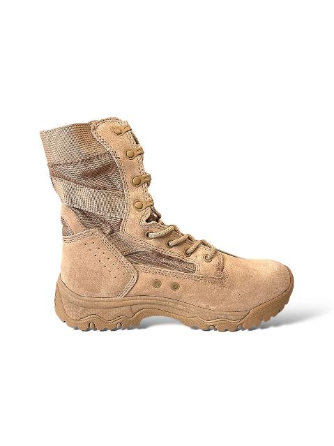 Botas Tácticas HANAGAL 3004 - Captain (Tan) cordura-cuero tan Talla # 6.5 (39) caña alta, suela táctica de jebe.