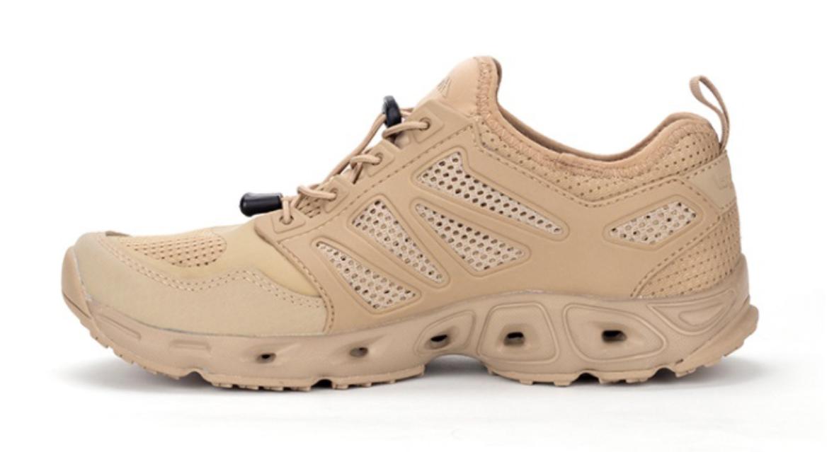 Zapatillas Tácticas - Arena HANAGAL 33555 - Breeze nylon-plástico Tan Talla # 41 pasadores autoajustables, suela táctica.