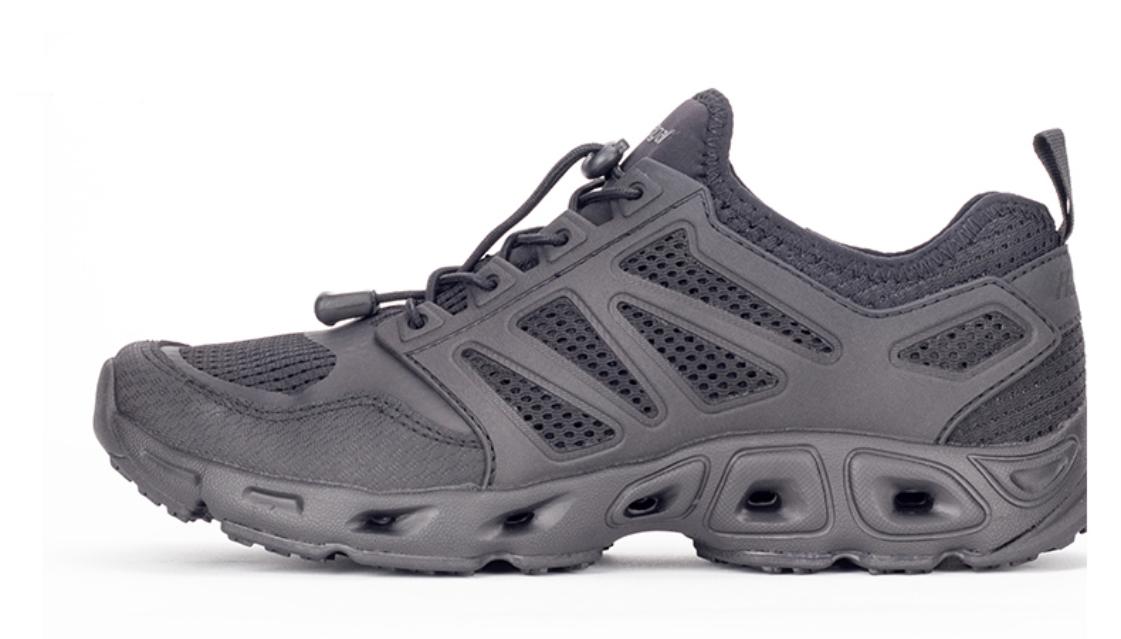 Zapatillas Tácticas - Negras HANAGAL 33555 - Breeze nylon-plástico Negro Talla # 42 pasadores autoajustables, suela táctica.